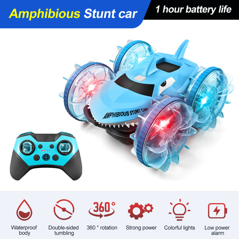 Shark Amphibious Stunt Waterproof Light Remote Control Car