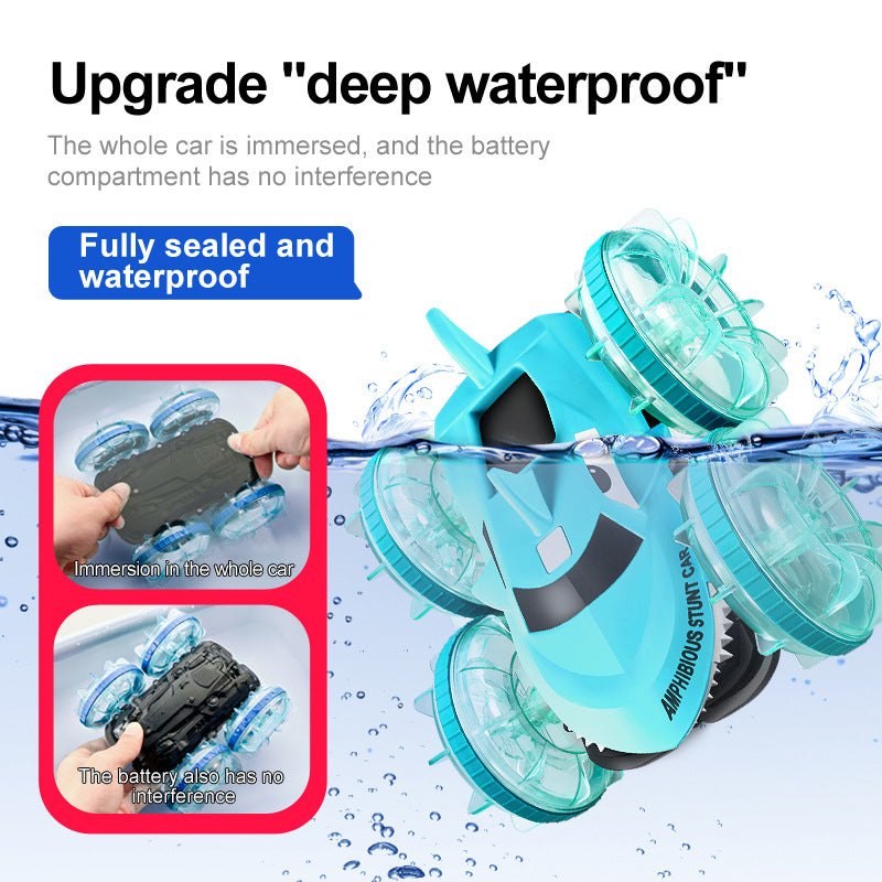 Shark Amphibious Stunt Waterproof Light Remote Control Car