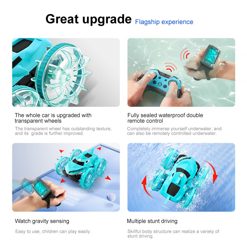 Shark Amphibious Stunt Waterproof Light Remote Control Car