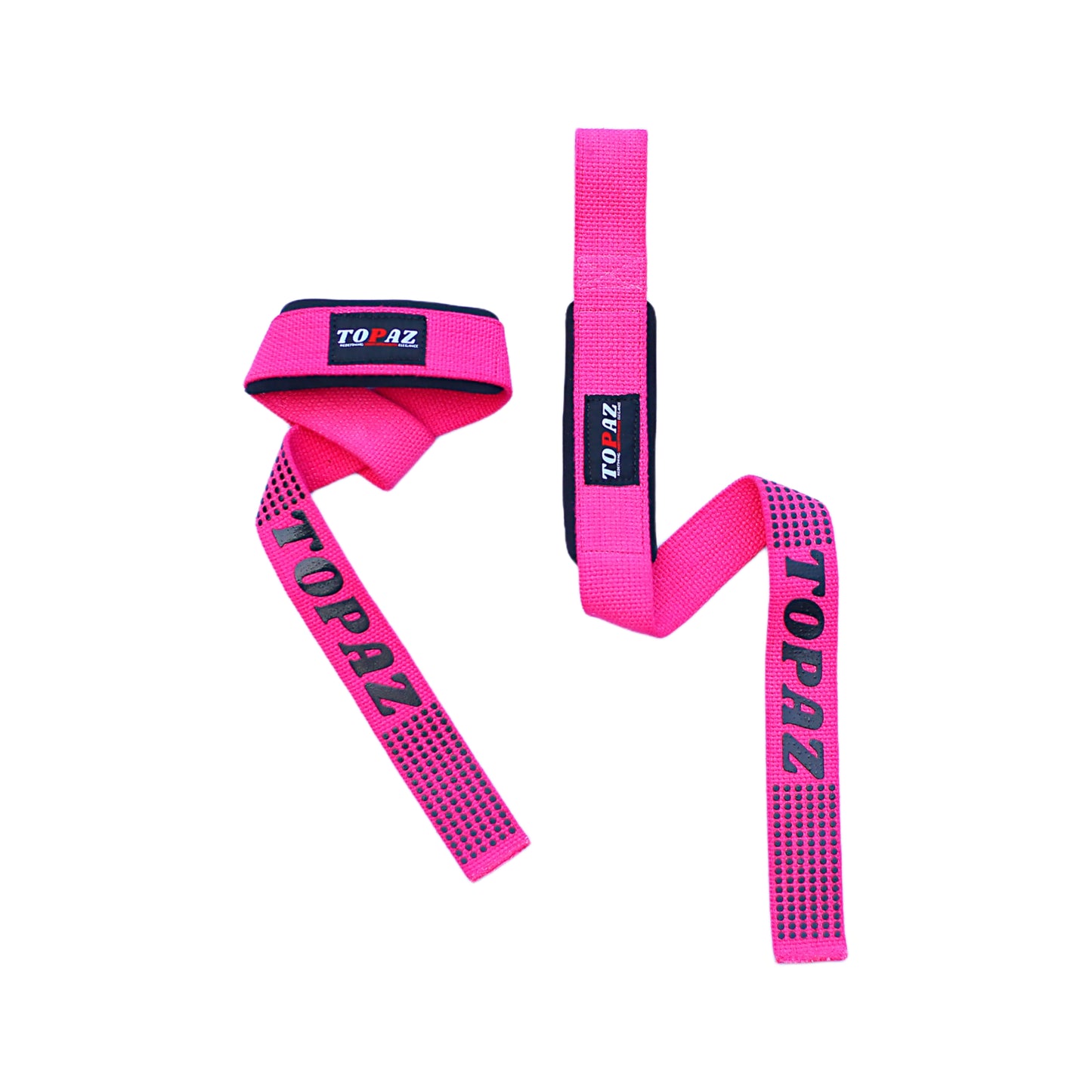 Topaz.Premium Pink Neoprene Padded Lifting Straps for Weightlifting, Deadlifting, Powerlifting – Heavy-Duty Wrist Support for Men and Women