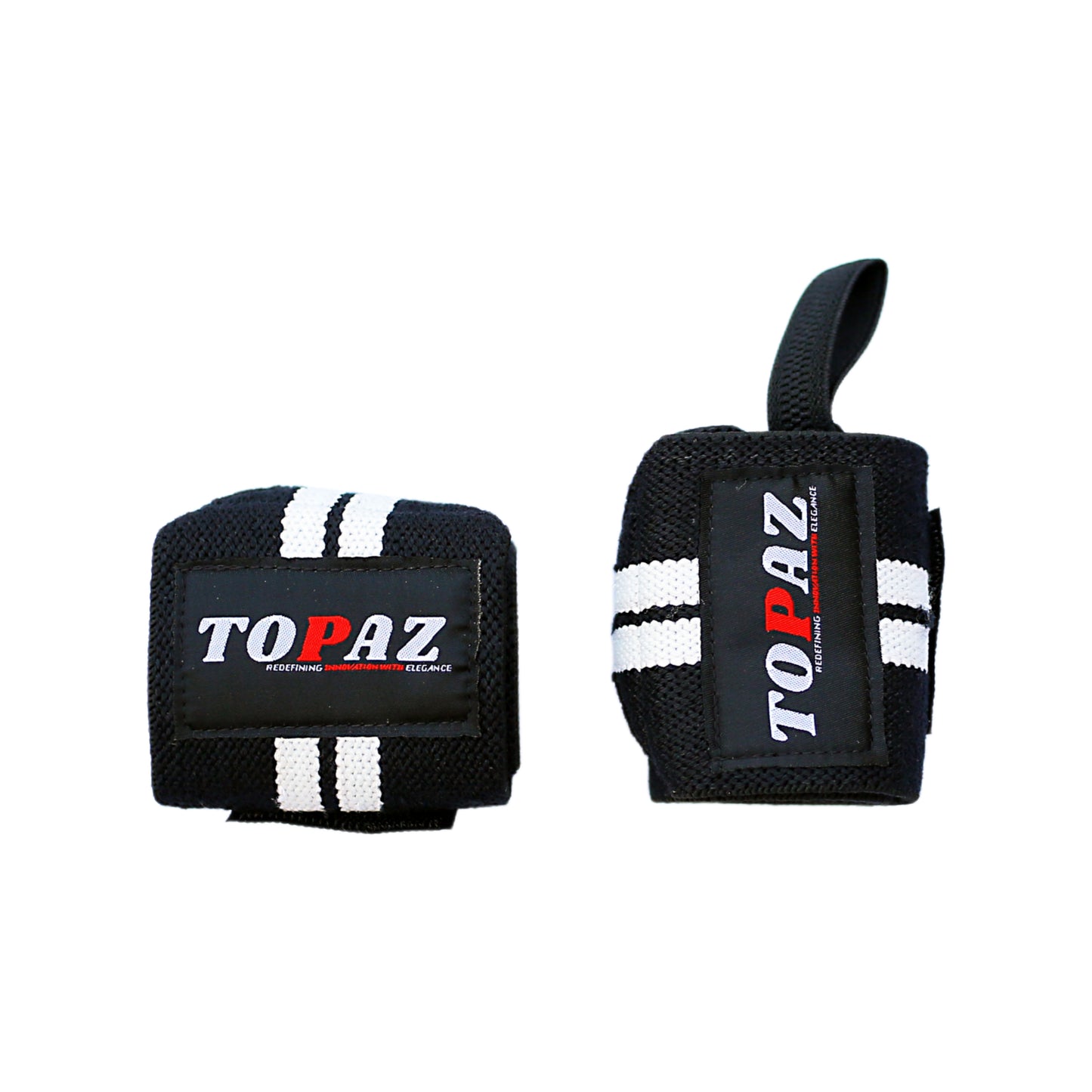 TOPAZ Power Weight Lifting Wrist Wraps – Heavy-Duty Gym Wrist Support for Strength Training, Deadlifting & Bodybuilding – Adjustable Fist Straps (One Size, Pair)