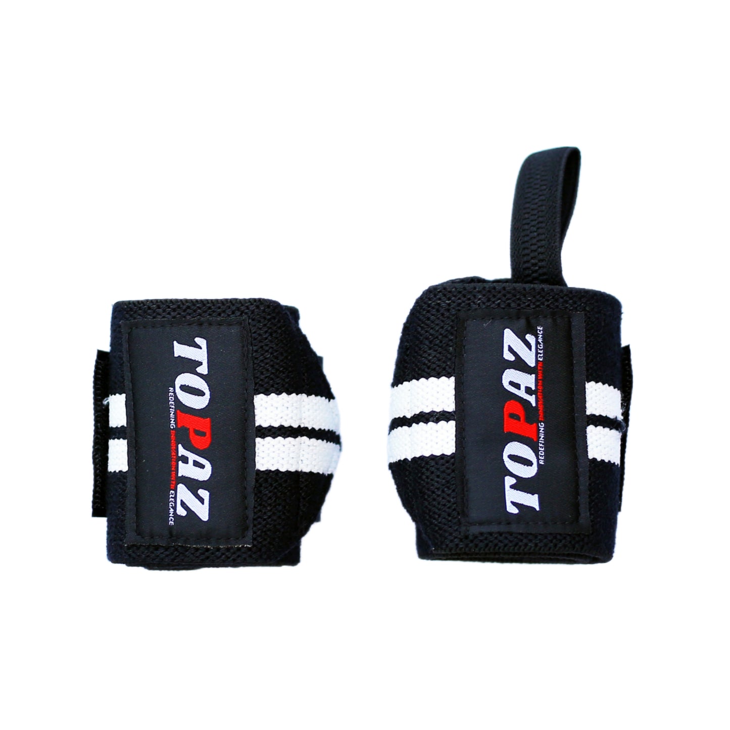 TOPAZ Power Weight Lifting Wrist Wraps – Heavy-Duty Gym Wrist Support for Strength Training, Deadlifting & Bodybuilding – Adjustable Fist Straps (One Size, Pair)