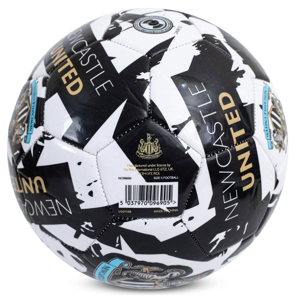 Hy-Pro Officially Licensed Newcastle United F.C. Football – Size 5, Graffiti Design, Newcastle Merchandise, NUFC, Training, Match, Collectible For Kids and Adults
