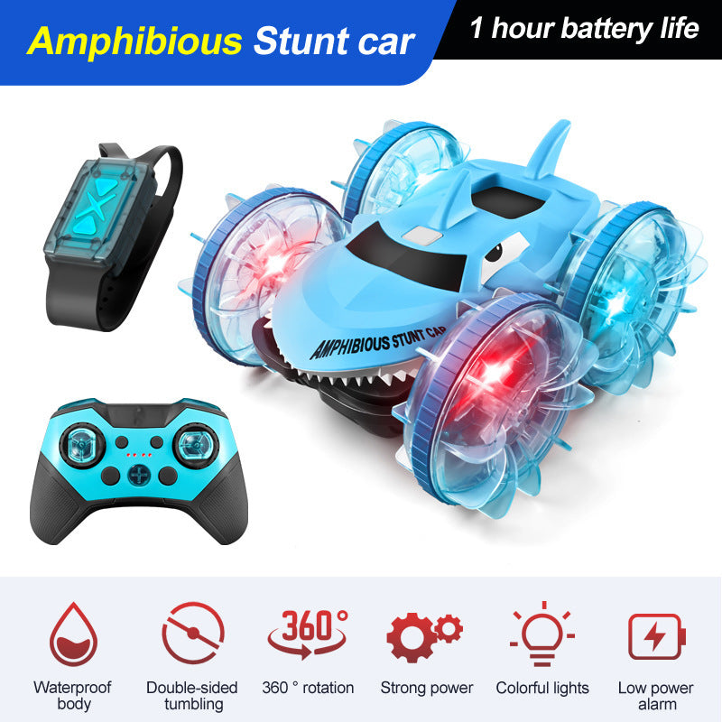 Shark Amphibious Stunt Waterproof Light Remote Control Car