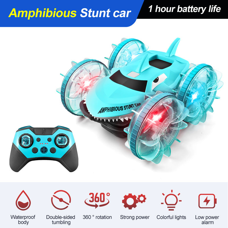 Shark Amphibious Stunt Waterproof Light Remote Control Car