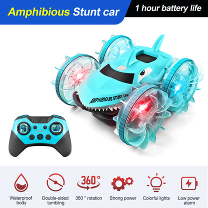 Shark Amphibious Stunt Waterproof Light Remote Control Car
