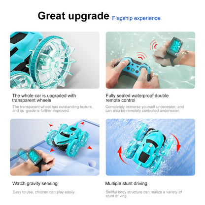 Shark Amphibious Stunt Waterproof Light Remote Control Car