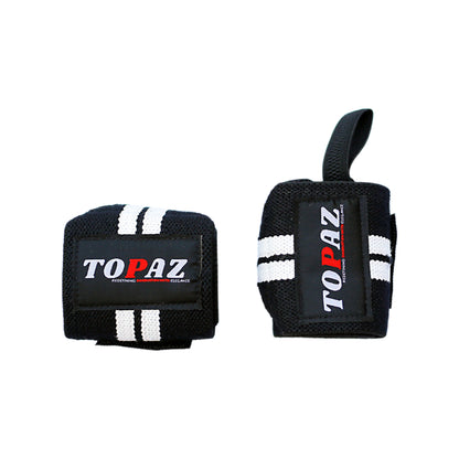 TOPAZ Power Weight Lifting Wrist Wraps – Heavy-Duty Gym Wrist Support for Strength Training, Deadlifting & Bodybuilding – Adjustable Fist Straps (One Size, Pair)
