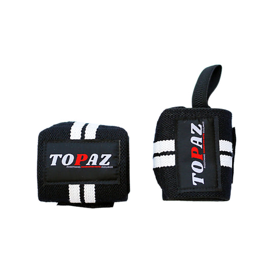 TOPAZ Power Weight Lifting Wrist Wraps – Heavy-Duty Gym Wrist Support for Strength Training, Deadlifting & Bodybuilding – Adjustable Fist Straps (One Size, Pair)