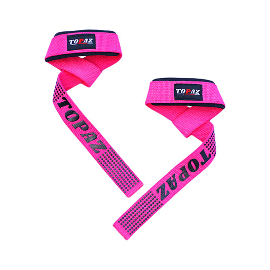 Topaz.Premium Pink Neoprene Padded Lifting Straps for Weightlifting, Deadlifting, Powerlifting – Heavy-Duty Wrist Support for Men and Women